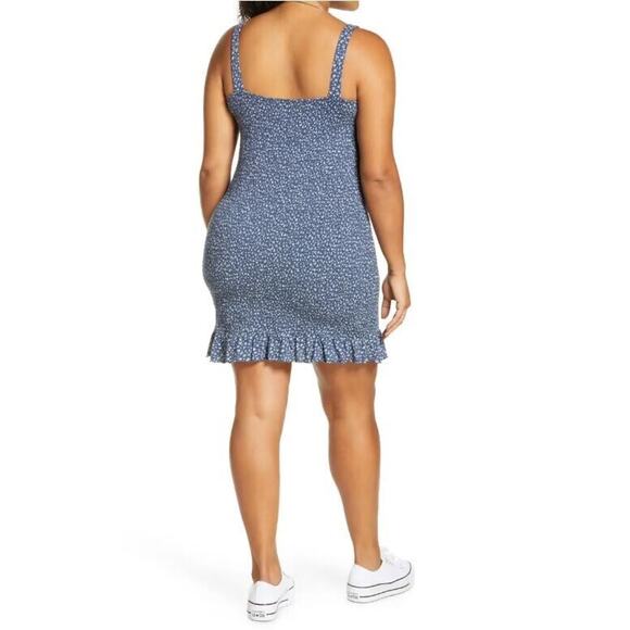 BP.‎ NEW $39 Smocked Tank Mini Dress in Navy Simple Floral Plus Size 3X - Picture 2 of 4